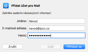 Nastavení Mac OS Mail